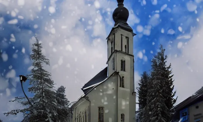 kostel svatého Václava (Stonařov) – winter