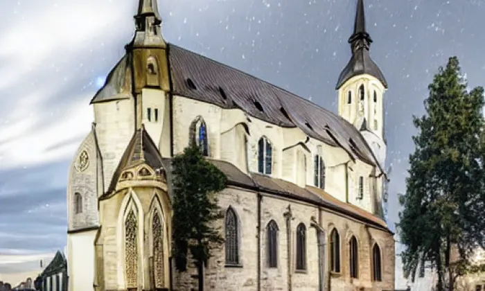 Kostel svatého Václava (Výsluní) – noc