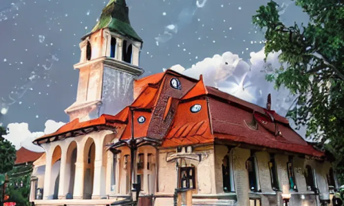 Kostel svatého Václava (Valtířov) – noc