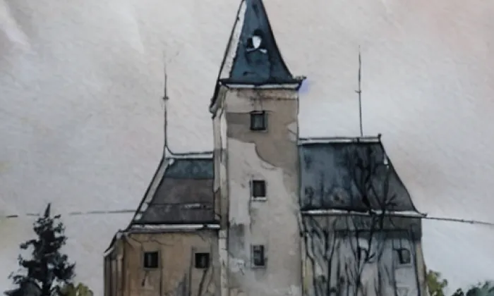 Kostel svatého Václava (Vanovice) – akvarel