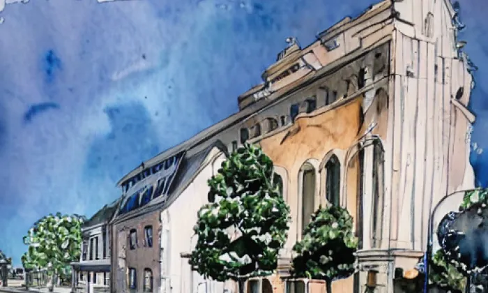 kostel svatého Víta (Bojanov) – akvarel