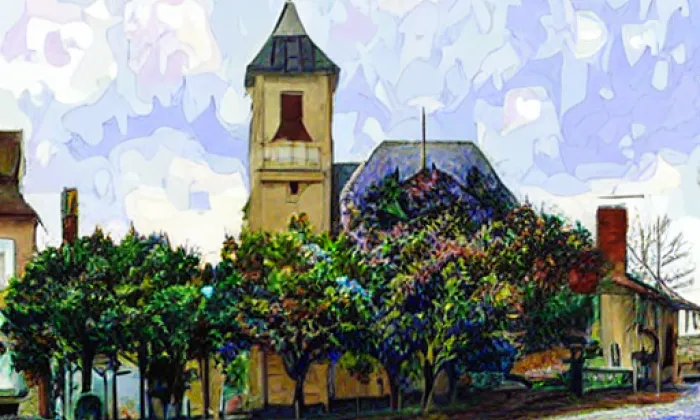 Kostel svatého Vavřince (Žákava) – jaro