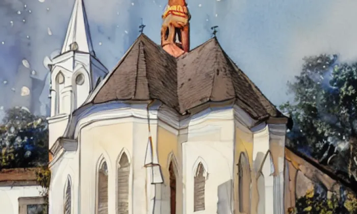 kostel svatého Vavřince (Řečkovice) – akvarel