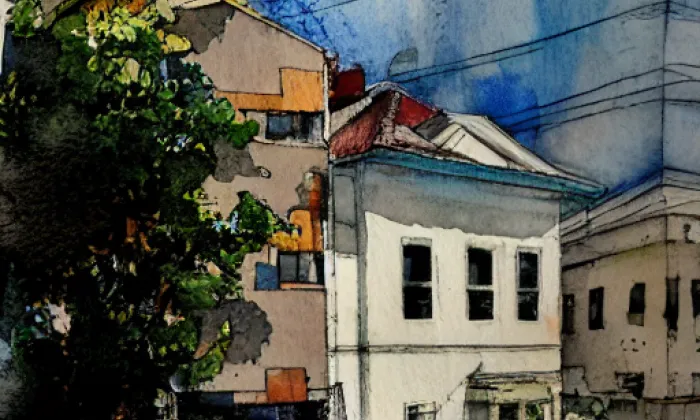Kostel svatého Vavřince (Brandýs nad Labem) – akvarel