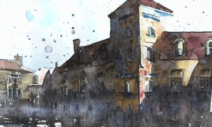 Kostel svatého Vavřince (Chlumec) – akvarel