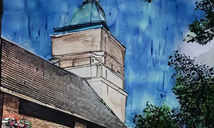Kostel svatého Vavřince (Klení) – akvarel