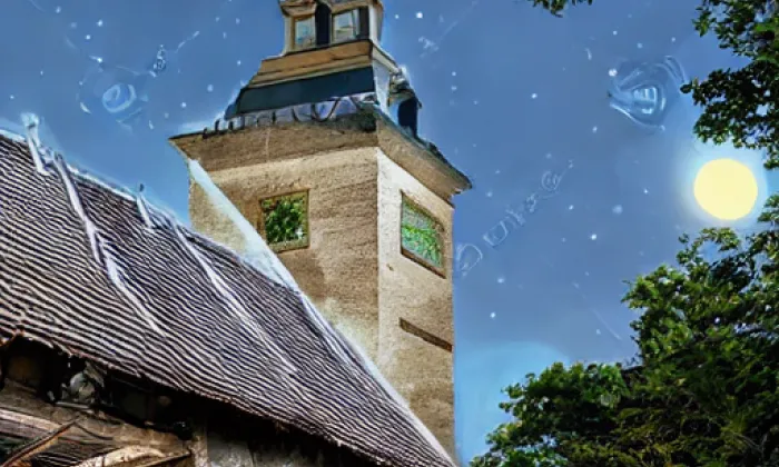 Kostel svatého Vavřince (Klení) – noc