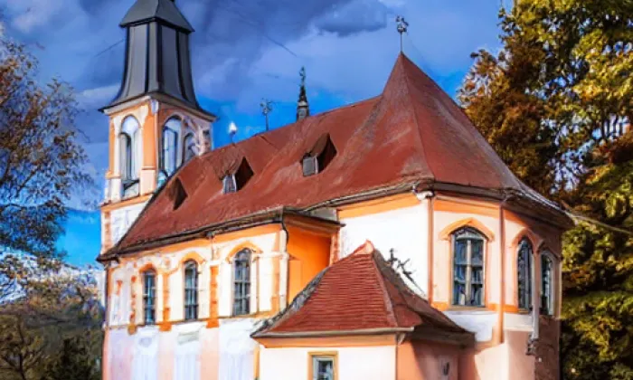 Kostel svatého Vavřince (Kožlany) – autumn