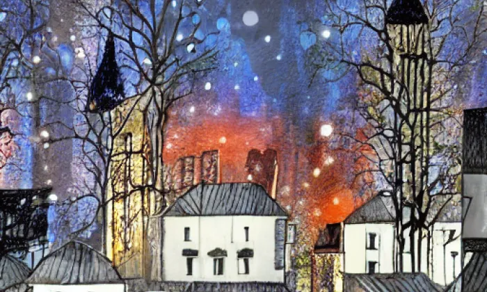 Kostel svatého Vavřince (Ledenice) – noc