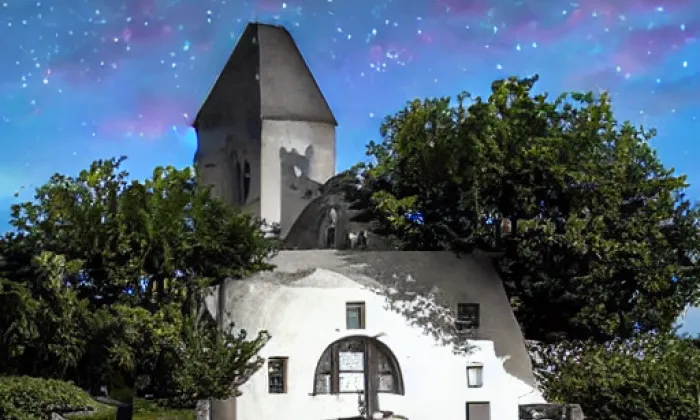 kostel svatého Vavřince (Lhota Rapotina) – noc