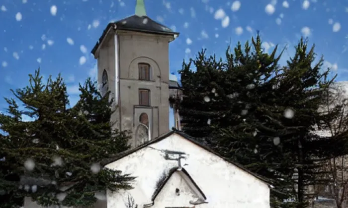 kostel svatého Vavřince (Lhota Rapotina) – winter