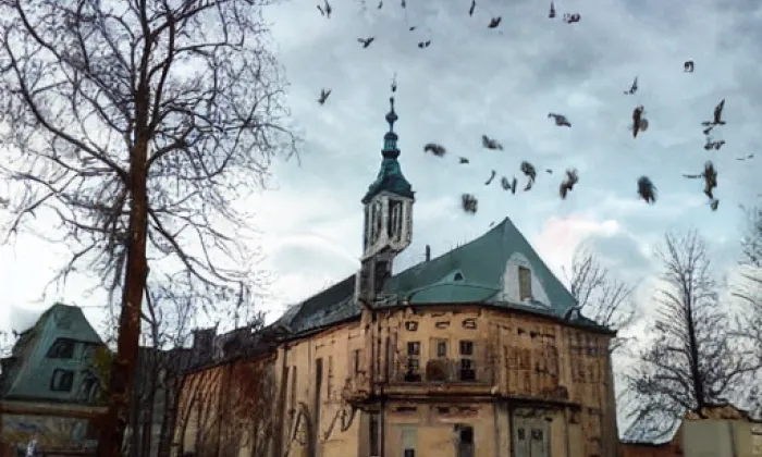 Kostel svatého Vavřince (Mukařov) – akvarel