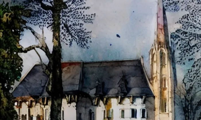 Kostel svatého Vintíře – akvarel