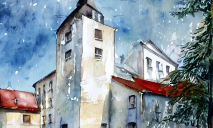 Kostel svatého Vojtěcha (Ratibořské Hory) – akvarel