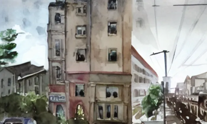 Kostel svatého Vojtěcha v Ústí nad Labem – akvarel
