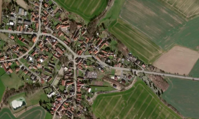 Kostel Všech svatých – letecký pohled