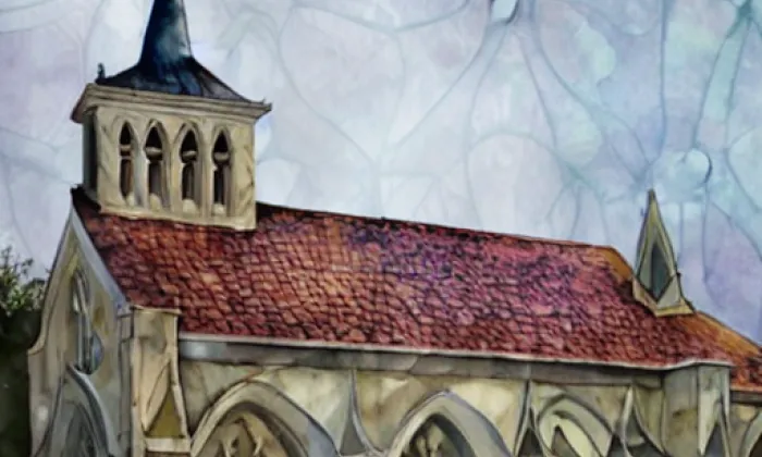 kostel Všech svatých (Žižkov) – akvarel