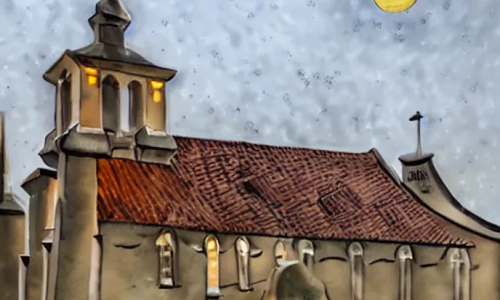kostel Všech svatých (Žižkov) – noc