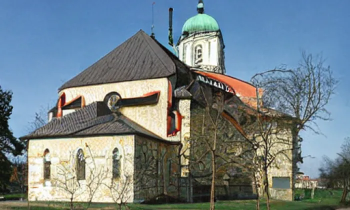 kostel Všech svatých (Dobromilice) – winter