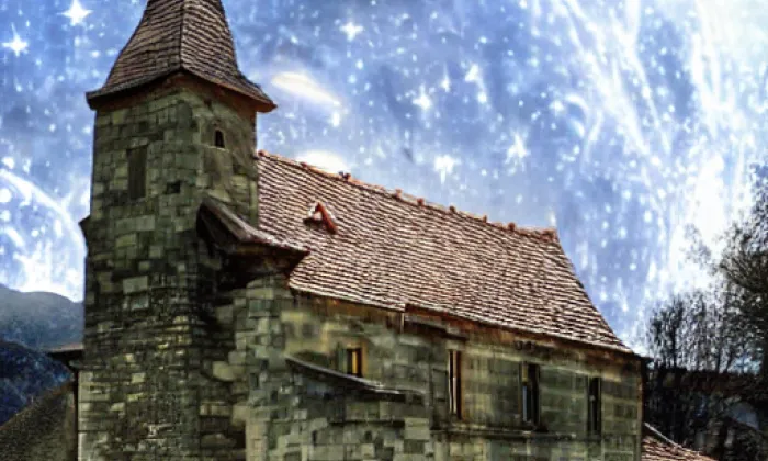 kostel Všech svatých (Janov) – noc