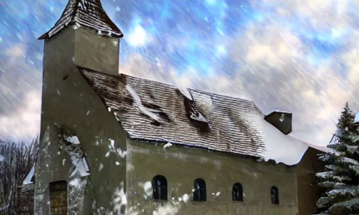 kostel Všech svatých (Janov) – winter