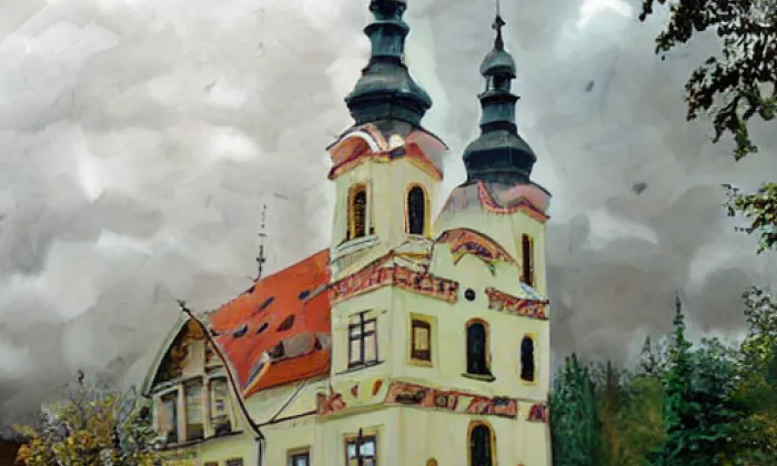 kostel Všech svatých (Libočany) – autumn