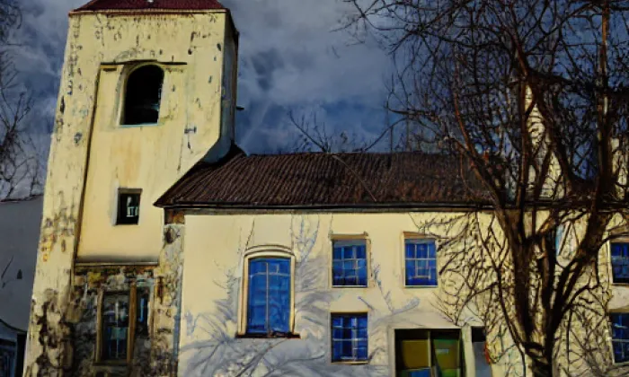kostel Všech svatých (Lutová) – zima