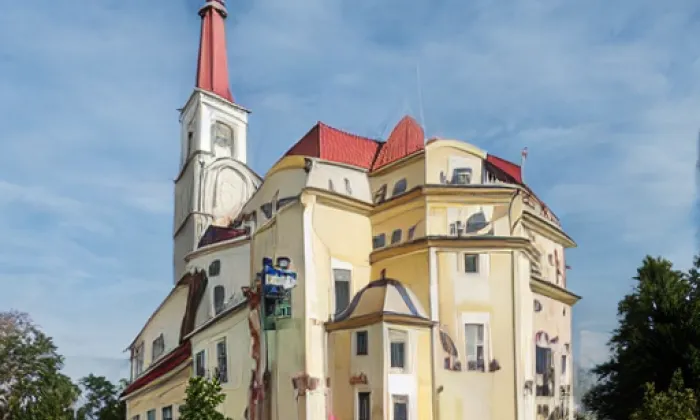 kostel Všech svatých (Ořechov) – podzim