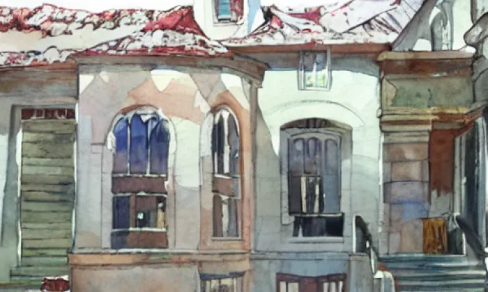 Kostel Všech svatých (Praha) – akvarel