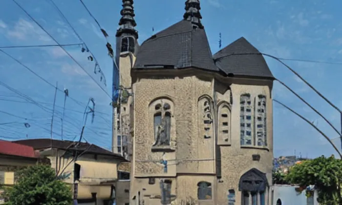 kostel Všech svatých (Sedlec) – akvarel