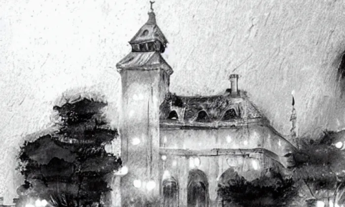 Kostel Všech svatých (Spořice) – noc