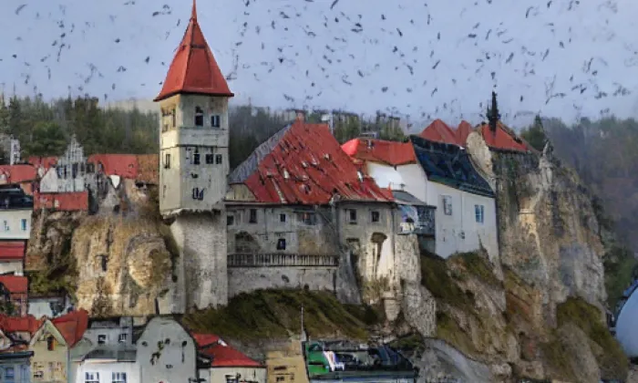 Kostel Všech svatých se zříceninou kostela svaté Markéty – summer