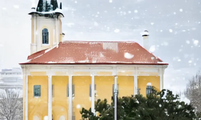 kostel Zvěstování Panny Marie (Ostřetín) – winter