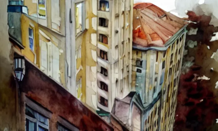 Kostel Zvěstování Panny Marie (Ostrov) – akvarel