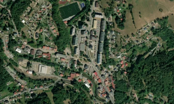 Kotrčova vila – letecký pohled