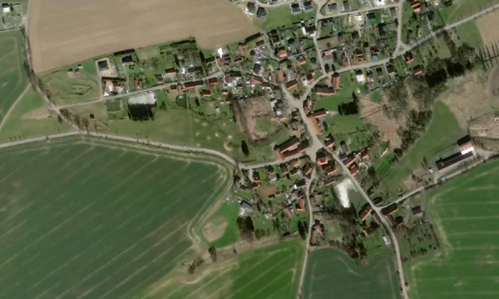 Kozmice – letecký pohled