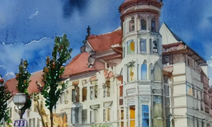 Královopolský klášter – akvarel