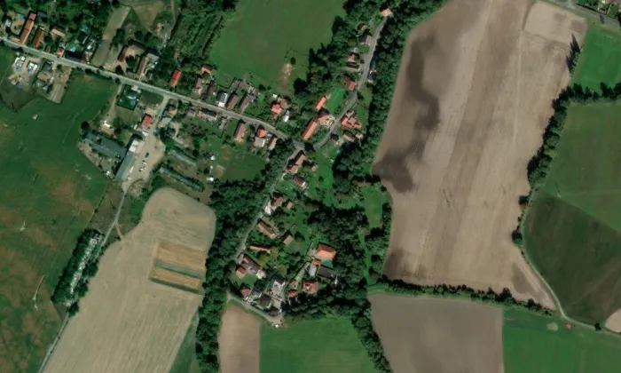 Krchleby – letecký pohled