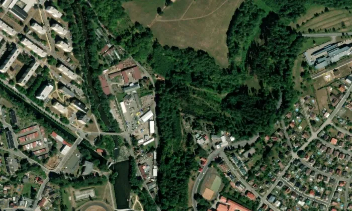 Krematorium v Semilech – letecký pohled