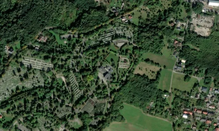 Krematorium ve Slezské Ostravě – letecký pohled