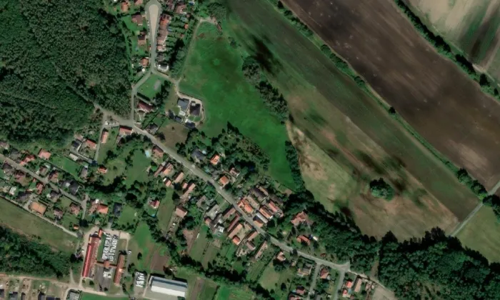 Krucifix (Veská) – letecký pohled