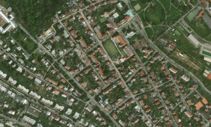 Kudelův rodinný dům – letecký pohled