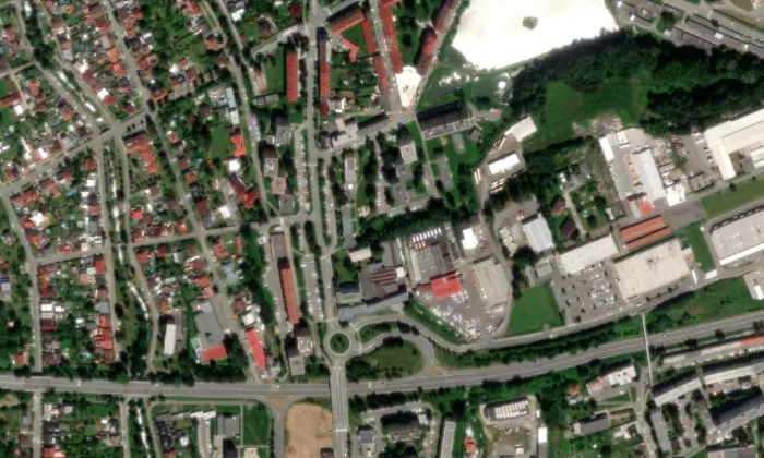 Kunzova vila – letecký pohled