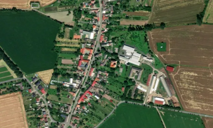 Kurovice – letecký pohled