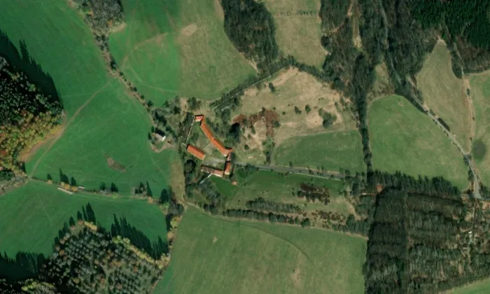 Kvítkův dvůr – letecký pohled