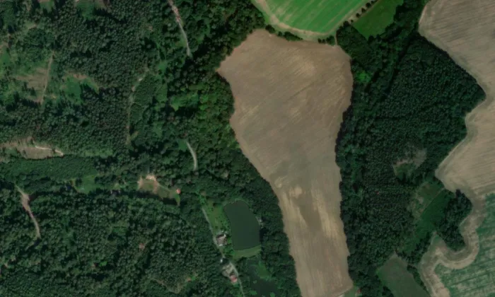 Líšnice – letecký pohled