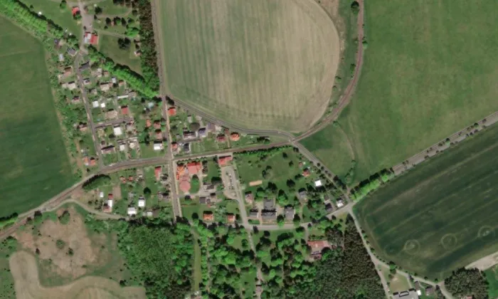 Lázeňský dům Mír – letecký pohled