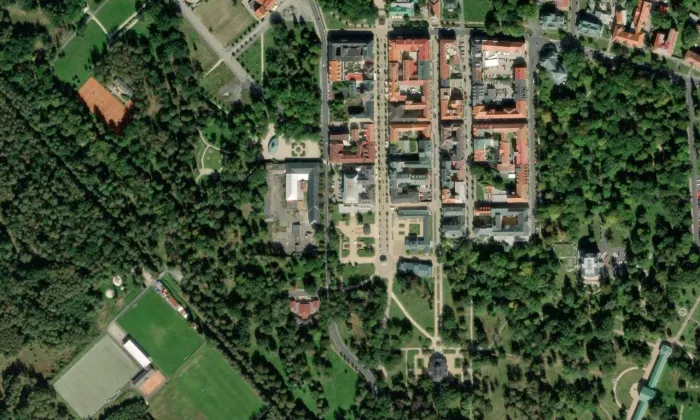 Lázeňská poliklinika – letecký pohled