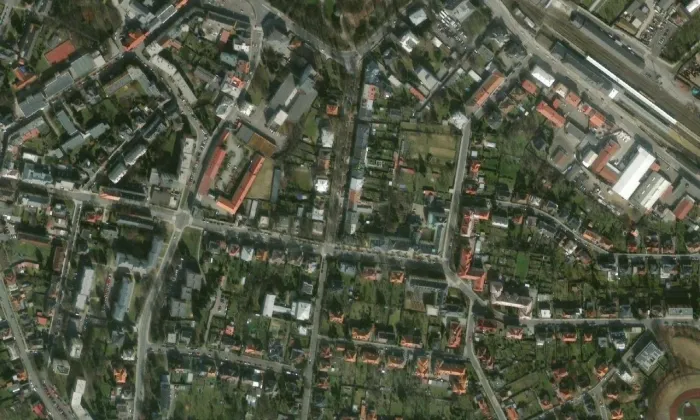 Lassmanova vila – letecký pohled