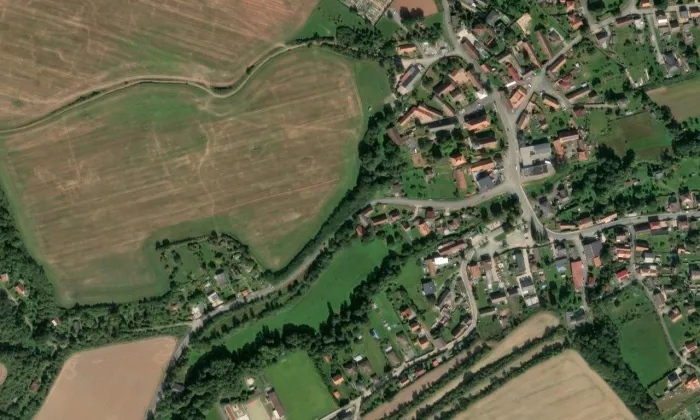 Ledecký mlýn – letecký pohled